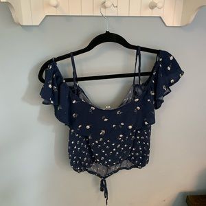 off the shoulder floral blouse